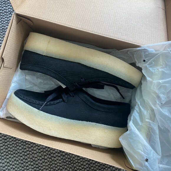 Clarks Originals Wallabee Cup - Black Nubuck - Size W8 - Picture 8 of 12